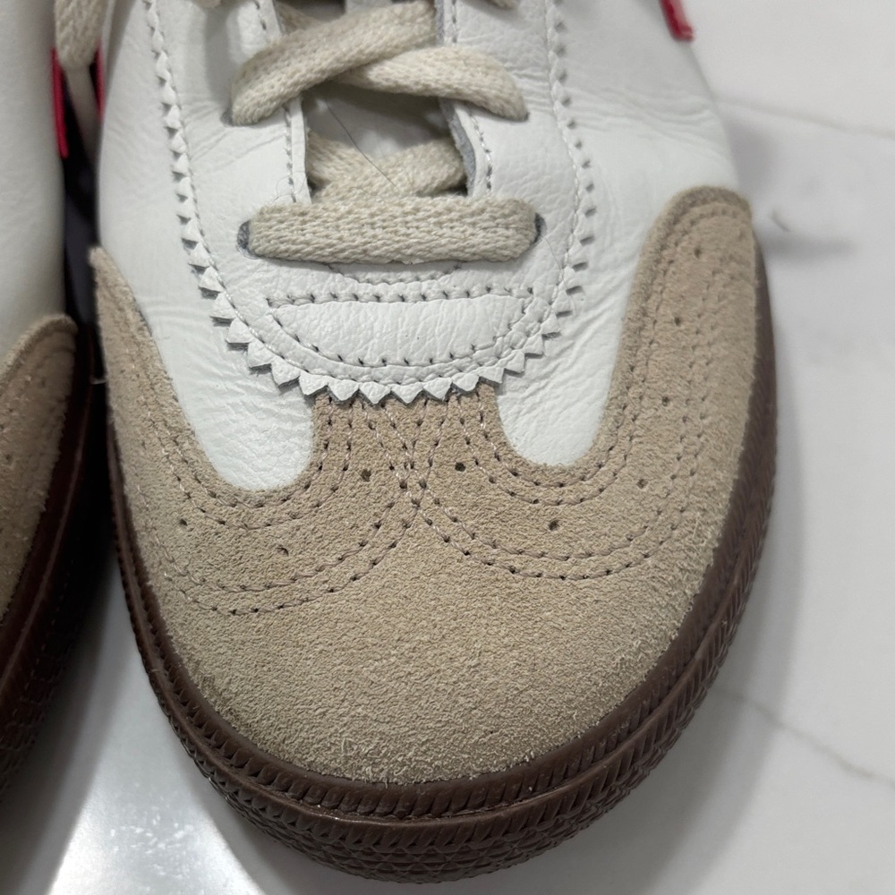 Veja Women's White Cream Burgundy Red Sneakers - Picture 3 of 11